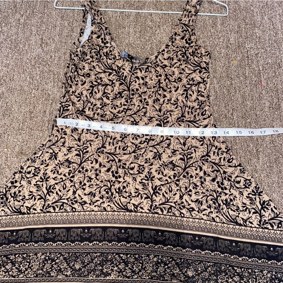 Angie Simple Stretchy Basic A Shape Dress Peplum Intricate Pattern Small - Picture 7 of 8